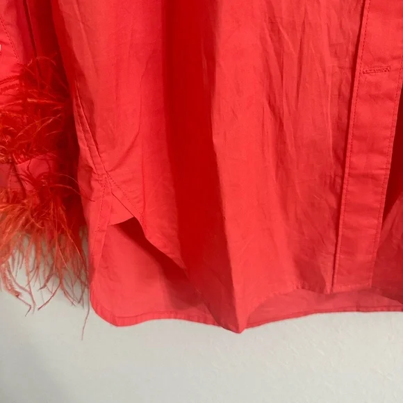 Coral J. Crew Collections Feather Button Down - Picture 3 of 7